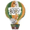 24&Quot; Shp Welcome Baby Hot Air Balloon W/Jungle Animals Foil Balloon