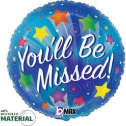 18" RND You'll Be Missed Stars Foil Balloon