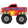 40&Quot; Happy Birthday Monster Truck Shape Foil Balloon
