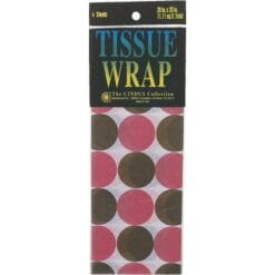 Brown/Pink Dots Tissue Wrap Printed 4SHT