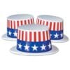 Top Hat Plastic White W/Patriotic Band