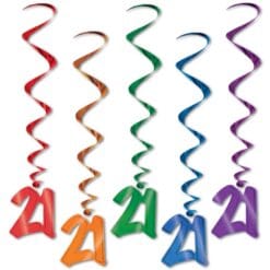 21 Whirl Danglers Astd Colors 5CT