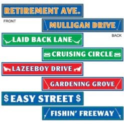Retirement Street Sign Cutouts 4pcs