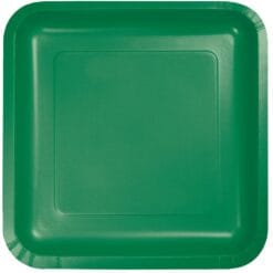 E Green Plate Paper SQR 9" 18CT