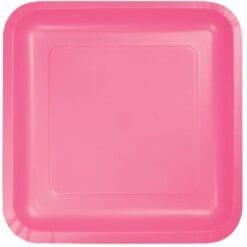 Candy Pink Plate Paper SQR 9" 18CT
