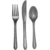 Glitz Silver Cutlery Plastic Astd 24CT 2 Glitz Silver Cutlery Plastic Astd 24Ct