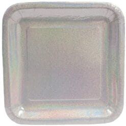 Glitz Silver Plates SQR 9" 8CT