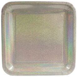 Glitz Silver Plates SQR, 10" 8CT