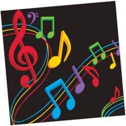 Dancing Music Note Napkins Beverage 16CT