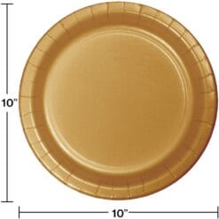 Glittering Gold Plate Paper RND 10" 24CT