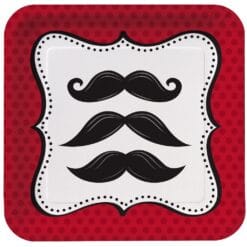 Mustache Madness Plates 7" SQR 8CT