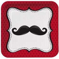 Mustache Madness Plates 9" SQR 8CT