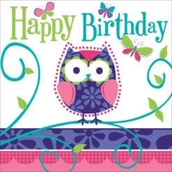 Owl Pal Napkins Lunch Bday 16CT
