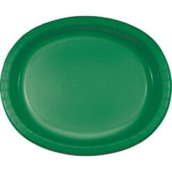 E Green Platter Oval Paper 10"x12" 8CT