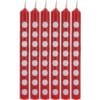 Red Candles W/White Dots 12Ct