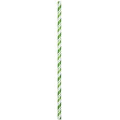 Fresh Lime/Wht Stripe Paper Straws 24CT