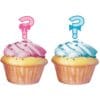 Bow Or Bow Tie Cup Cake Topper 12Ct