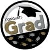 Grad Caps Plate Paper 7" 8CT