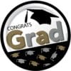 Grad Caps Plate Paper 9" 8CT