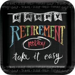 Retirement Chalk Plates SQR 9" 8CT