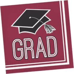Burgundy Grad Napkins Lunch 36CT