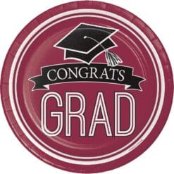 Burgundy Grad Plates 8.75" 18CT