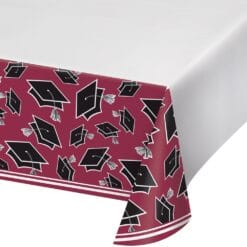 Burgundy Grad Tablecover Plastic 54x102