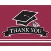 Burgundy Grad Thank You Notes 25CT