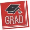 Red Grad Napkins Beverage 16Ct