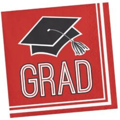 Red Grad Napkins Beverage 16CT