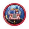 Flaming Fire Truck Plates 7&Quot; 8Ct