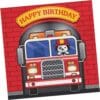 Flaming Fire Truck Napkins Lunch Happy Birthday 16Ct