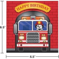 Flaming Fire Truck Napkins Lunch Happy Birthday 16CT