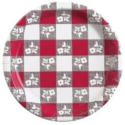 Red Gingham Plates 7" 8CT