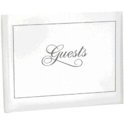 White Guest Book w/Silver