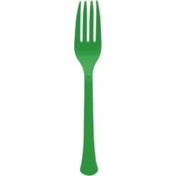 Festive Green Premium Plastic Forks 20CT