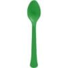 Festive Green Premium Plastic Spoons 20Ct