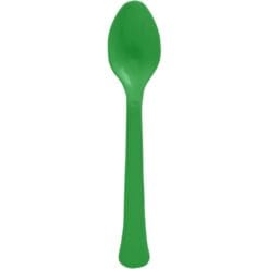 Festive Green Premium Plastic Spoons 20CT
