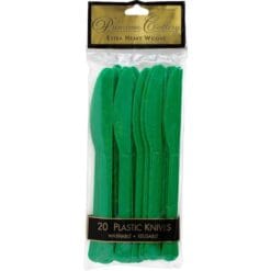 Festive Green Premium Plastic Knives 20CT