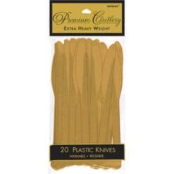 Gold Premium Plastic Knives 20CT