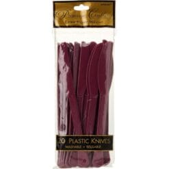 Maroon Premium Plastic Knives 20CT