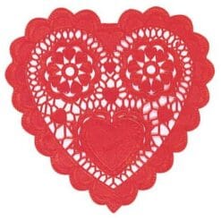 Doilies Red Paper Heart 3.5" 28CT