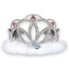 Silver Plastic Tiara w/ Gems & Marabou 2 Silver Plastic Tiara W/ Gems &Amp; Marabou