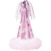 Princess Foil Fringe Cone Party Hat Pink W/Marbu Ea