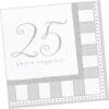 Silver 25th Anniversary Napkins Lunch 16CT