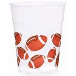 Football Fan Cups Printed Plastic 16oz 8CT