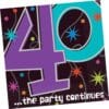 The Party Continues 40th Birthday Lunch Napkins 16CT