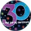 30Th The Party Continues Plates 9&Quot; 8Ct