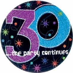 30th The Party Continues Plates 9" 8CT