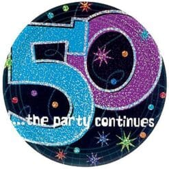 50th The Party Continues Plates 9" 8CT